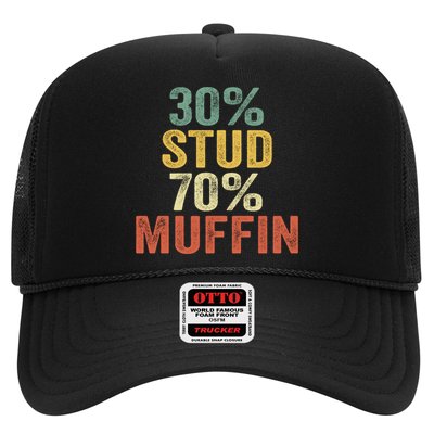 Funny Sarcastic 30% Stud 70% Muffin Retro Dad Father Figure Gift Trucker Hat