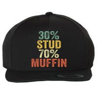 Funny Sarcastic 30% Stud 70% Muffin Retro Dad Father Figure Gift Wool Snapback Cap