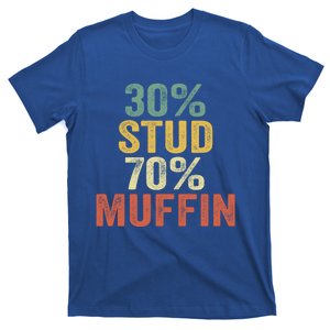 Funny Sarcastic 30% Stud 70% Muffin Retro Dad Father Figure Gift T-Shirt