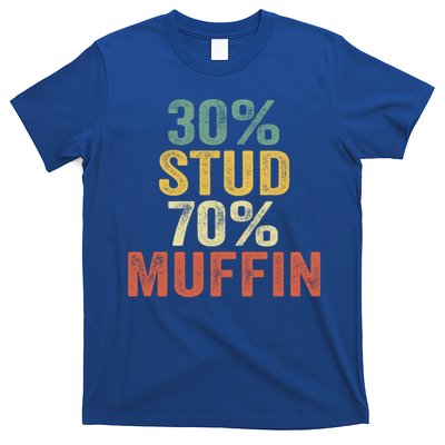 Funny Sarcastic 30% Stud 70% Muffin Retro Dad Father Figure Gift T-Shirt