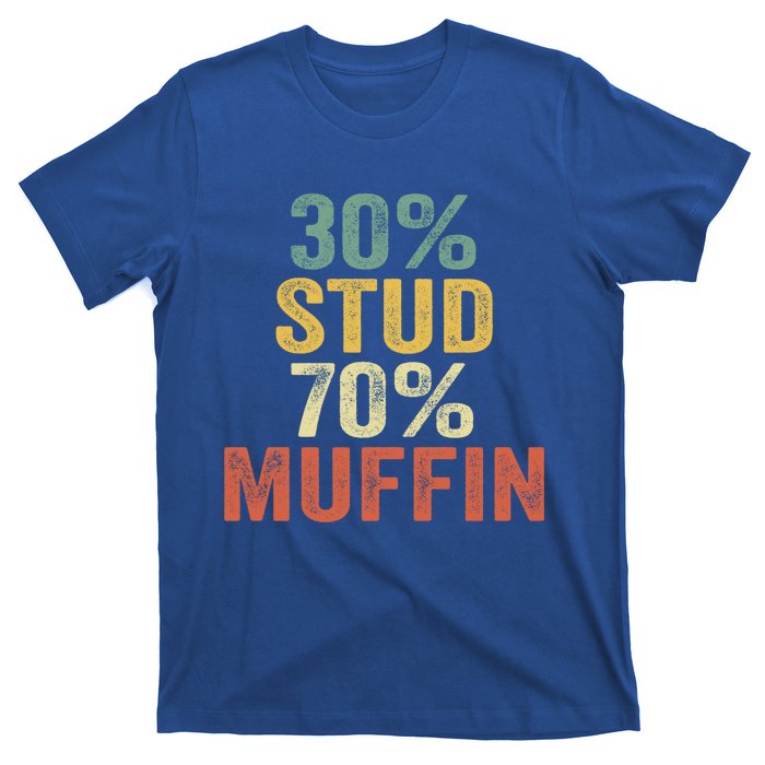 Funny Sarcastic 30% Stud 70% Muffin Retro Dad Father Figure Gift T-Shirt