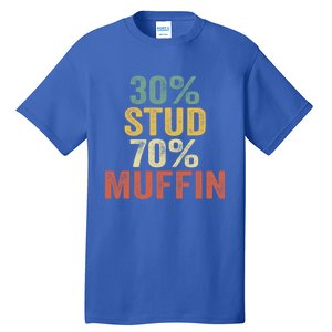 Funny Sarcastic 30% Stud 70% Muffin Retro Dad Father Figure Gift Tall T-Shirt