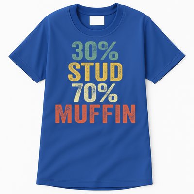Funny Sarcastic 30% Stud 70% Muffin Retro Dad Father Figure Gift Tall T-Shirt