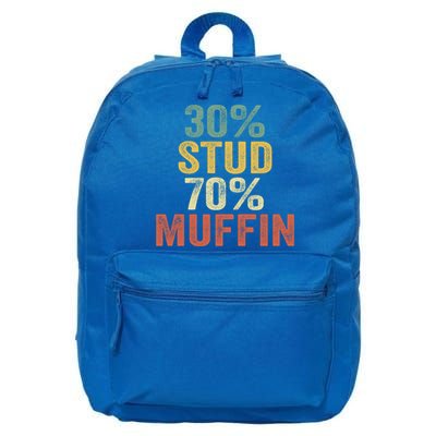 Funny Sarcastic 30% Stud 70% Muffin Retro Dad Father Figure Gift 16 in Basic Backpack
