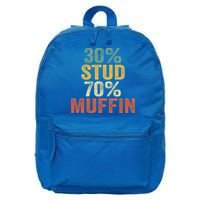 Funny Sarcastic 30% Stud 70% Muffin Retro Dad Father Figure Gift 16 in Basic Backpack