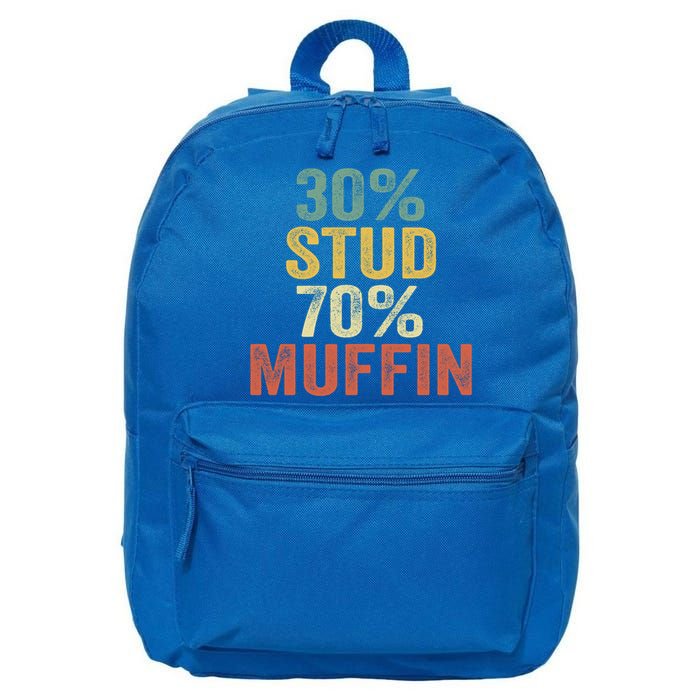 Funny Sarcastic 30% Stud 70% Muffin Retro Dad Father Figure Gift 16 in Basic Backpack