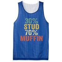 Funny Sarcastic 30% Stud 70% Muffin Retro Dad Father Figure Gift Mesh Reversible Basketball Jersey Tank