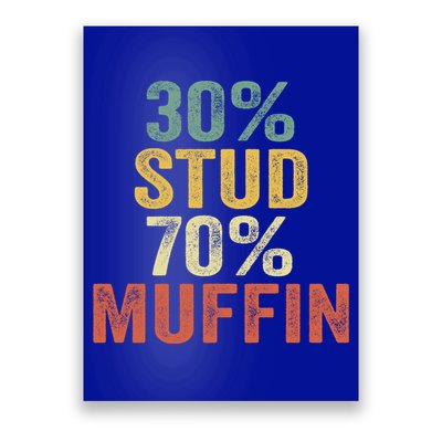 Funny Sarcastic 30% Stud 70% Muffin Retro Dad Father Figure Gift Poster
