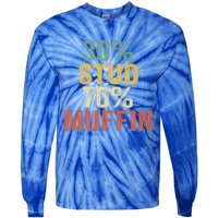 Funny Sarcastic 30% Stud 70% Muffin Retro Dad Father Figure Gift Tie-Dye Long Sleeve Shirt