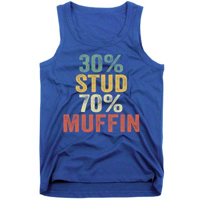 Funny Sarcastic 30% Stud 70% Muffin Retro Dad Father Figure Gift Tank Top