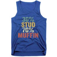 Funny Sarcastic 30% Stud 70% Muffin Retro Dad Father Figure Gift Tank Top