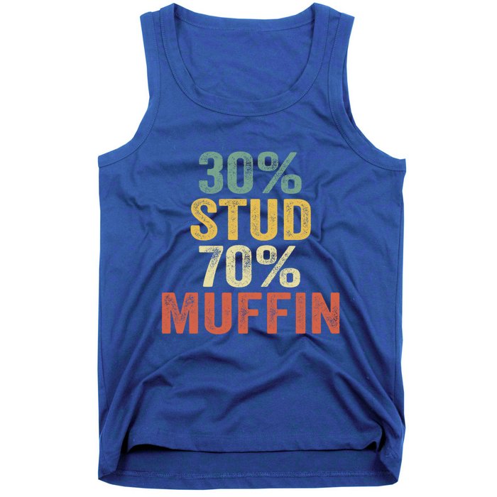 Funny Sarcastic 30% Stud 70% Muffin Retro Dad Father Figure Gift Tank Top