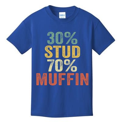 Funny Sarcastic 30% Stud 70% Muffin Retro Dad Father Figure Gift Kids T-Shirt