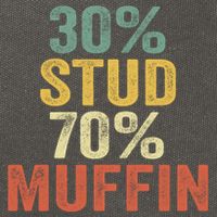 Funny Sarcastic 30% Stud 70% Muffin Retro Dad Father Figure Gift Cotton Canvas Backpack