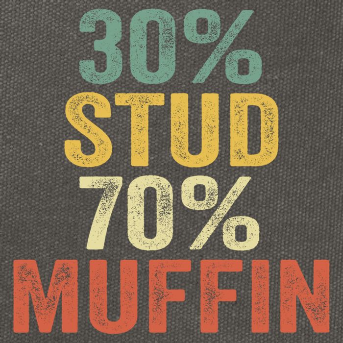 Funny Sarcastic 30% Stud 70% Muffin Retro Dad Father Figure Gift Cotton Canvas Backpack