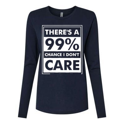 Funny Sarcasm 99% Chance I Dont Care Womens Cotton Relaxed Long Sleeve T-Shirt