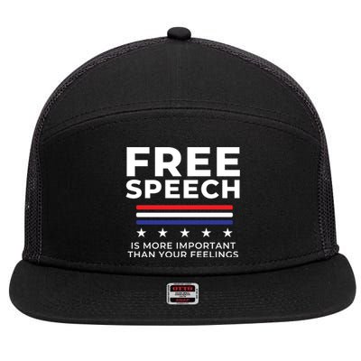 Free Speech Anti Cancel Culture 7 Panel Mesh Trucker Snapback Hat