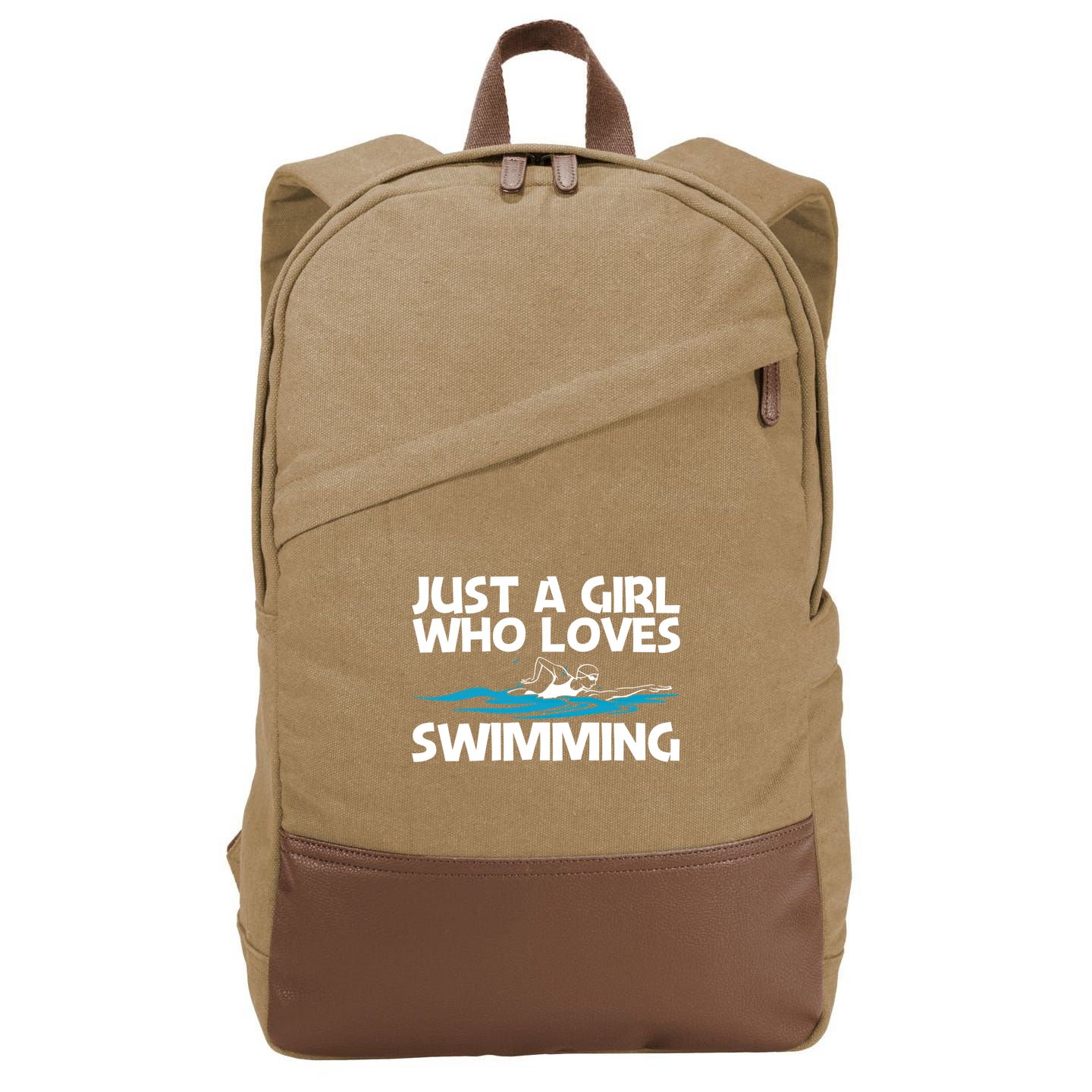 Funny Swimming Art Mom Swim Swimming Sport Swimmer Meaningful Gift Cotton Canvas Backpack