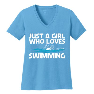 Funny Swimming Art Mom Swim Swimming Sport Swimmer Meaningful Gift Women's V-Neck T-Shirt