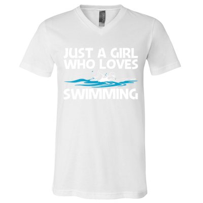 Funny Swimming Art Mom Swim Swimming Sport Swimmer Meaningful Gift V-Neck T-Shirt