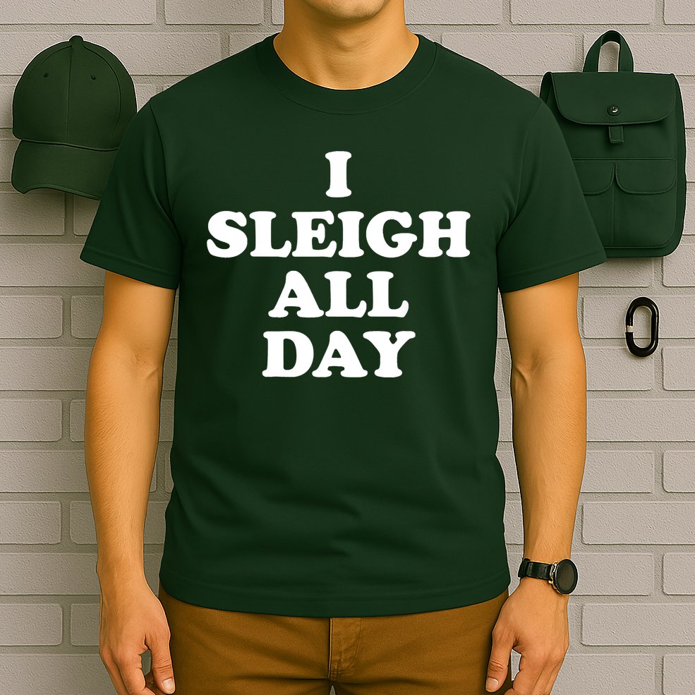 Funny Sleigh All Day Shirt,I Sleigh All Day Top,I Sleigh All Day Funny T-Shirt