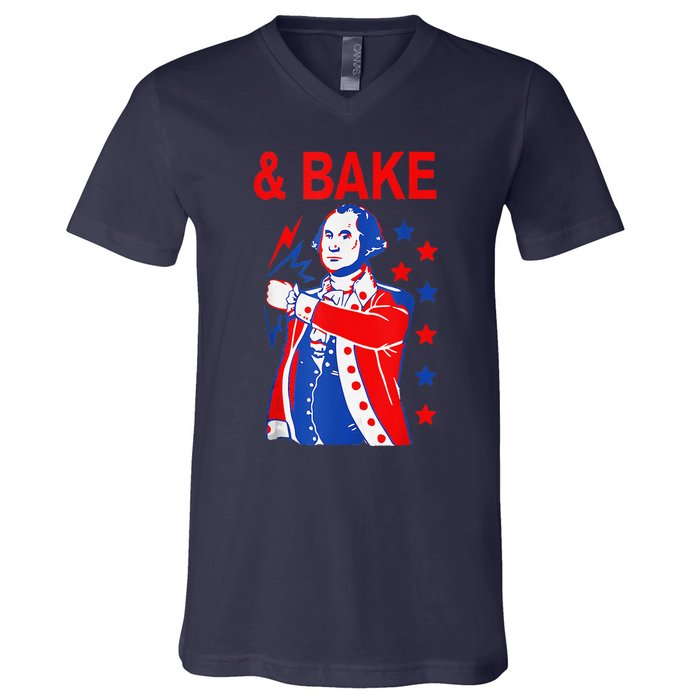 Funny Shake And Bake 4th Of July Couple Matching & Bake V-Neck T-Shirt