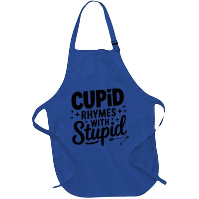 Funny Single Anti Valentine Humor Cupid Rhymes With Stupid Gift Apron