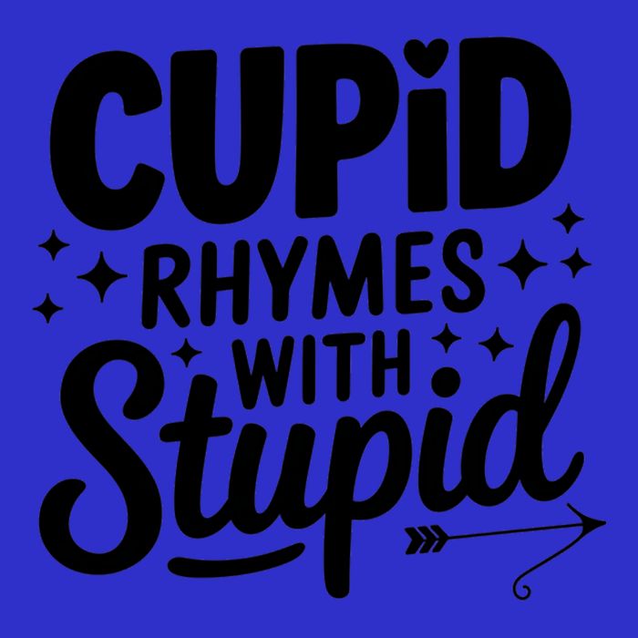 Funny Single Anti Valentine Humor Cupid Rhymes With Stupid Gift 16 in Basic Backpack