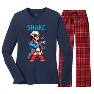 Funny Shake And Bake 4th Of July Couple Matching Shake Women's Long Sleeve Flannel Pajama Set 