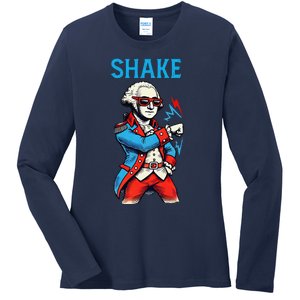 Funny Shake And Bake 4th Of July Couple Matching Shake Ladies Long Sleeve Shirt