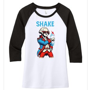 Funny Shake And Bake 4th Of July Couple Matching Shake Women's Tri-Blend 3/4-Sleeve Raglan Shirt