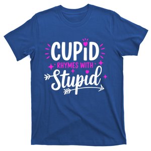 Funny Single Anti Valentine Humor Cupid Rhymes With Stupid Gift T-Shirt