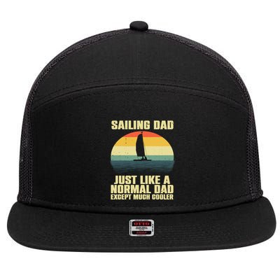 Funny Sailing Art For Dad Sailing Sailor Sail Sailboat 7 Panel Mesh Trucker Snapback Hat