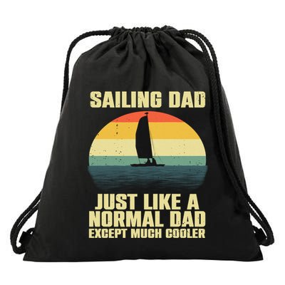 Funny Sailing Art For Dad Sailing Sailor Sail Sailboat Drawstring Bag