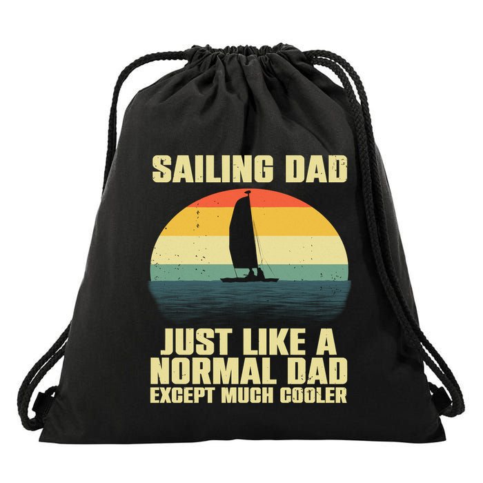 Funny Sailing Art For Dad Sailing Sailor Sail Sailboat Drawstring Bag