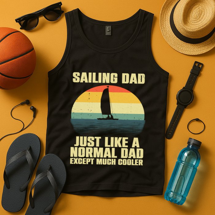 Funny Sailing Art For Dad Sailing Sailor Sail Sailboat Tank Top