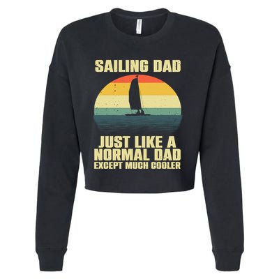 Funny Sailing Art For Dad Sailing Sailor Sail Sailboat Cropped Pullover Crew