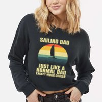 Funny Sailing Art For Dad Sailing Sailor Sail Sailboat Cropped Pullover Crew