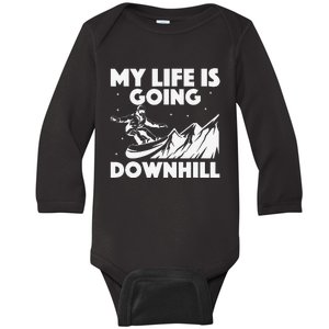 Funny Snowboarding Art For Snowboard Snowboarder Baby Long Sleeve Bodysuit