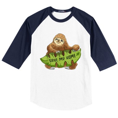 Funny Sloth Arbor Day Deforestation Earth Day Women Baseball Sleeve Shirt