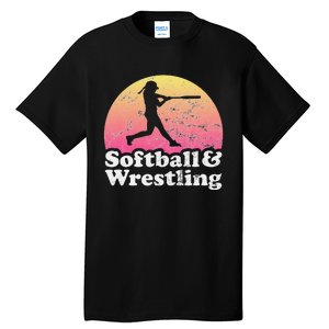 Funny Softball and Wrestling  or Girls Wrestler  Tall T-Shirt