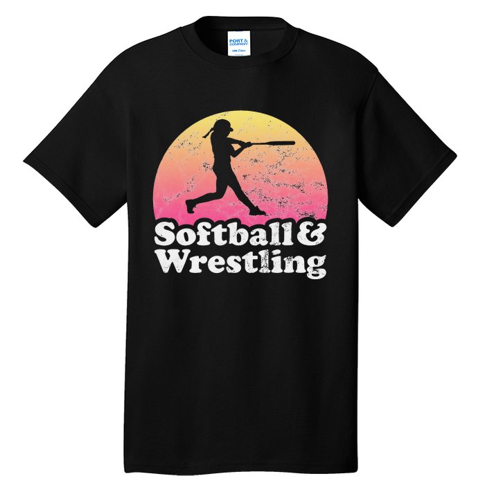 Funny Softball and Wrestling  or Girls Wrestler  Tall T-Shirt