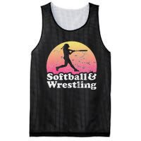 Funny Softball and Wrestling  or Girls Wrestler  Mesh Reversible Basketball Jersey Tank