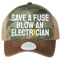 Funny Save A Fuse Blow An Electrician Legacy Tie Dye Trucker Hat