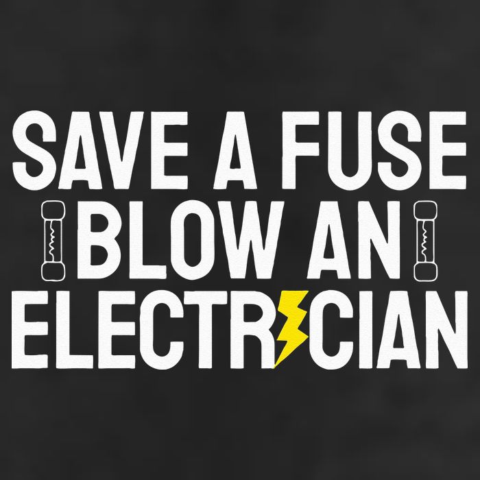 Funny Save A Fuse Blow An Electrician 7 Panel Mesh Trucker Snapback Hat