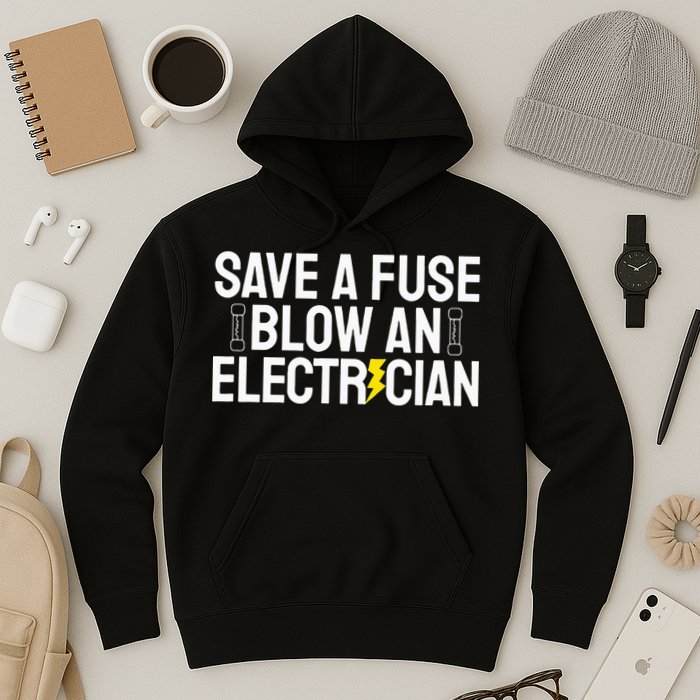 Funny Save A Fuse Blow An Electrician Hoodie