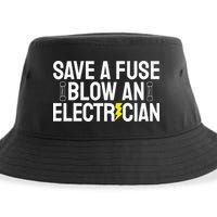 Funny Save A Fuse Blow An Electrician Sustainable Bucket Hat
