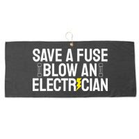 Funny Save A Fuse Blow An Electrician Large Microfiber Waffle Golf Towel