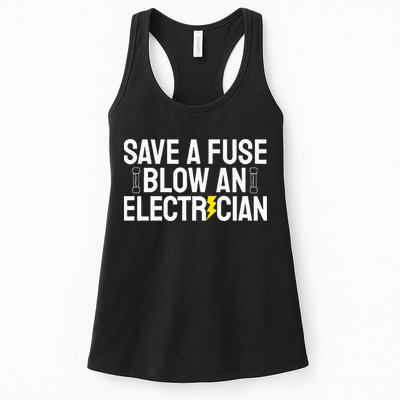 Funny Save A Fuse Blow An Electrician Womens Tank Top