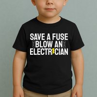 Funny Save A Fuse Blow An Electrician Toddler T-Shirt